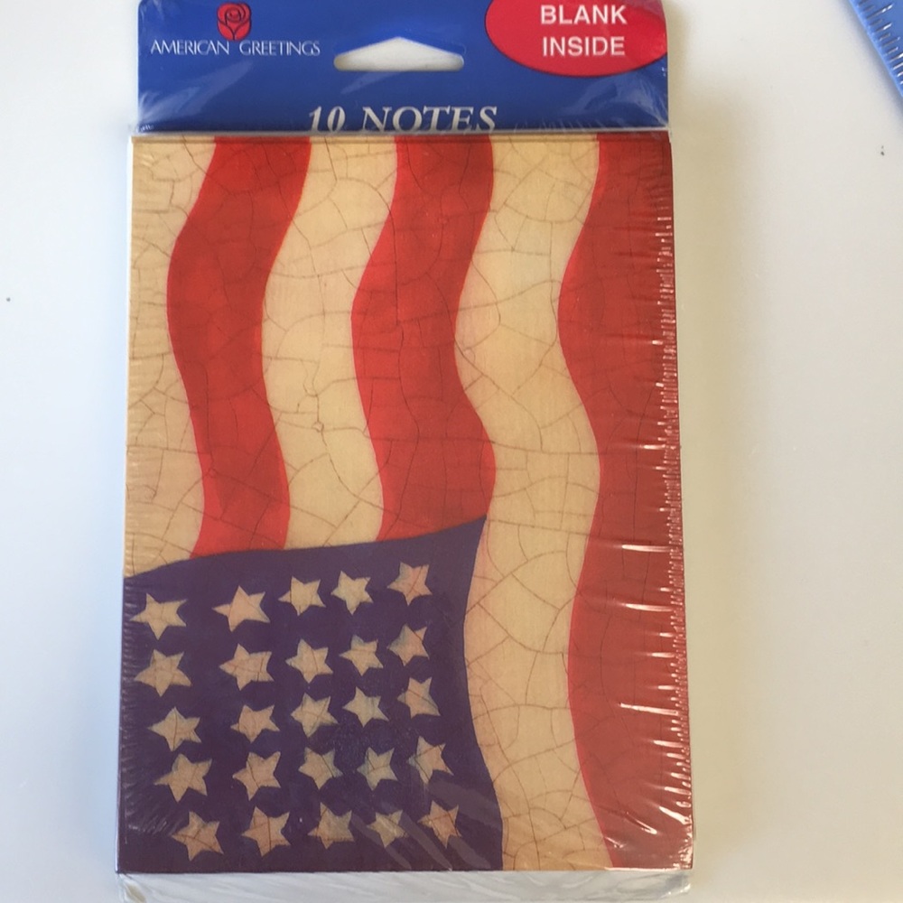 2/$20 vintage American flag note card set of 10 NWT